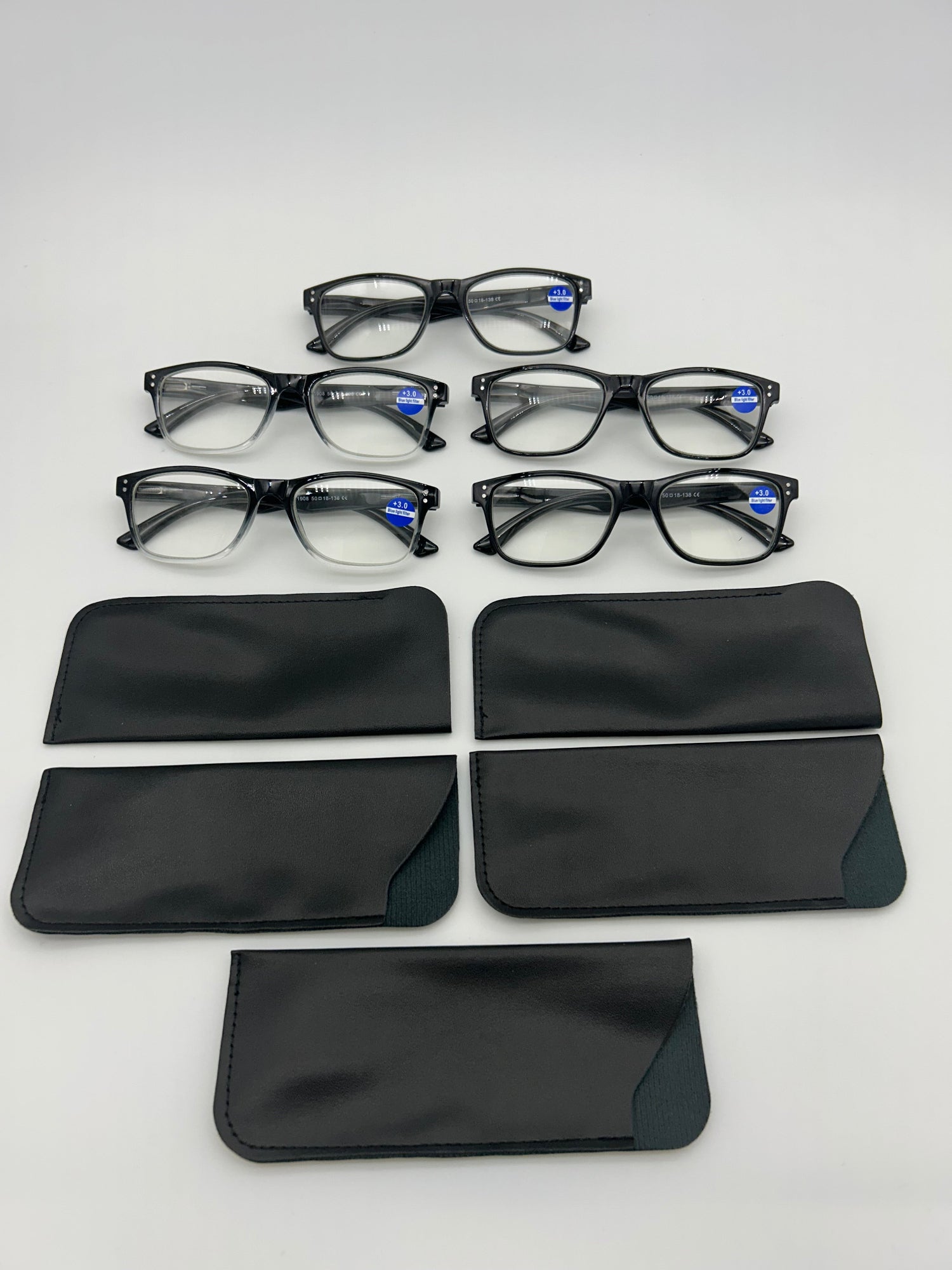 Fetrrc 5-Pack Blue Light Glasses – Stylish Square Readers for Men & Women