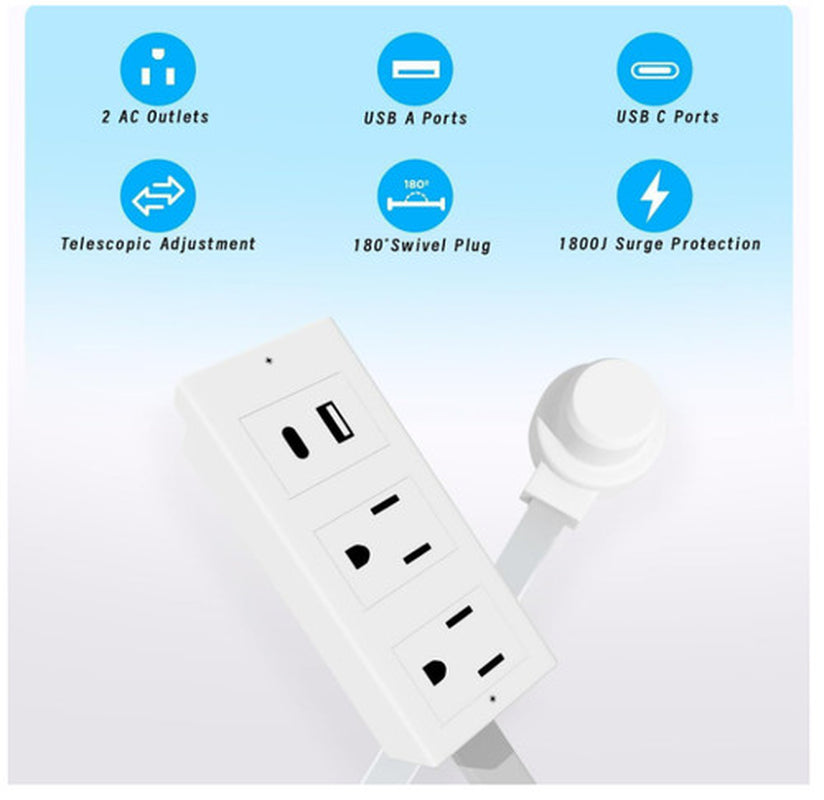 Electrical Outlet Expander Power Socket Rotating Extender Sofas Nightstands Desk