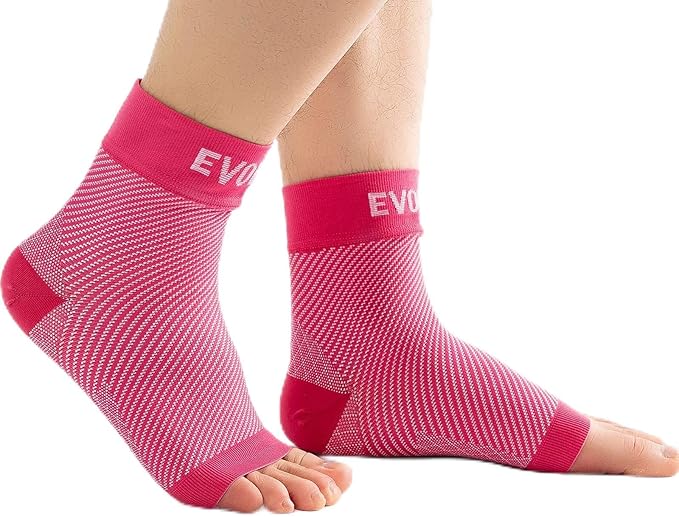 1 PRS Ankle Compression Sleeves– XL Pink 20-30mmHg Support Socks Heel & Ankle