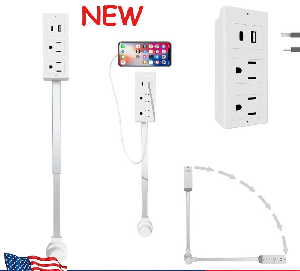 Electrical Outlet Expander Power Socket Rotating Extender Sofas Nightstands Desk