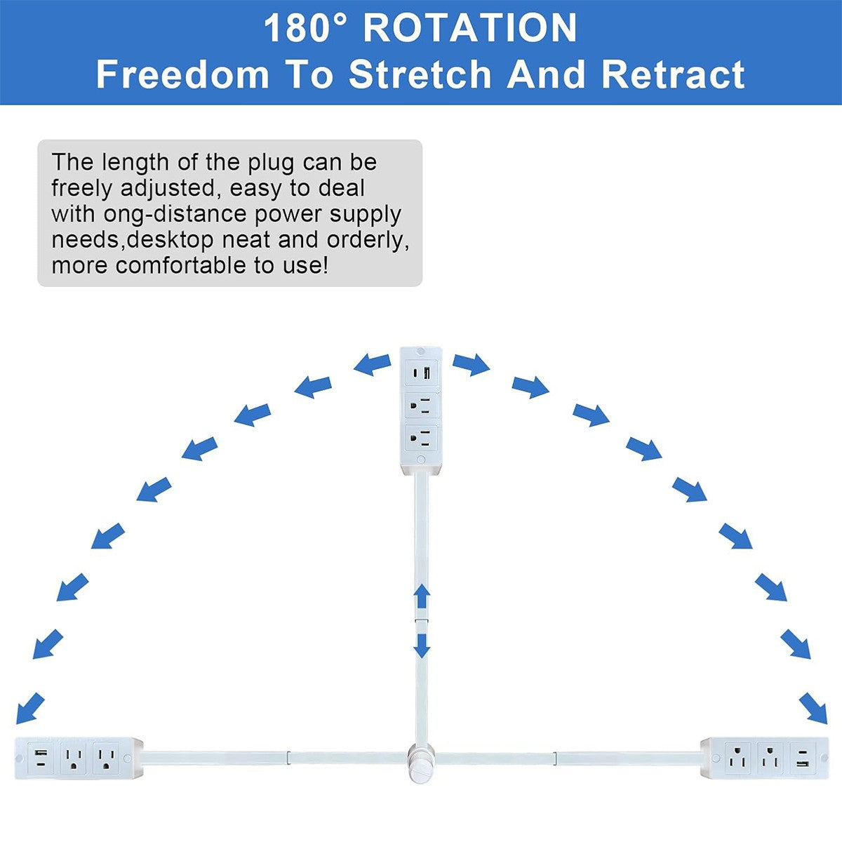 Electrical Outlet Expander Power Socket Rotating Extender Sofas Nightstands Desk