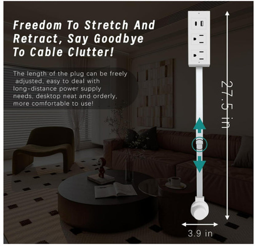 Electrical Outlet Expander Power Socket Rotating Extender Sofas Nightstands Desk