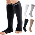 1 PRS Ankle Compression Sleeves– L Black 15 -20mmHg Open Toe Support Socks
