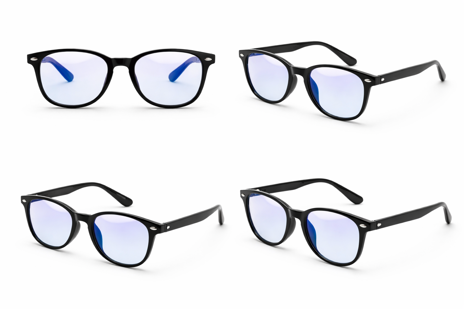 IBOANN Blue Light Glasses – Fashion Computer Eyewear for Eye Strain Relief 4pc