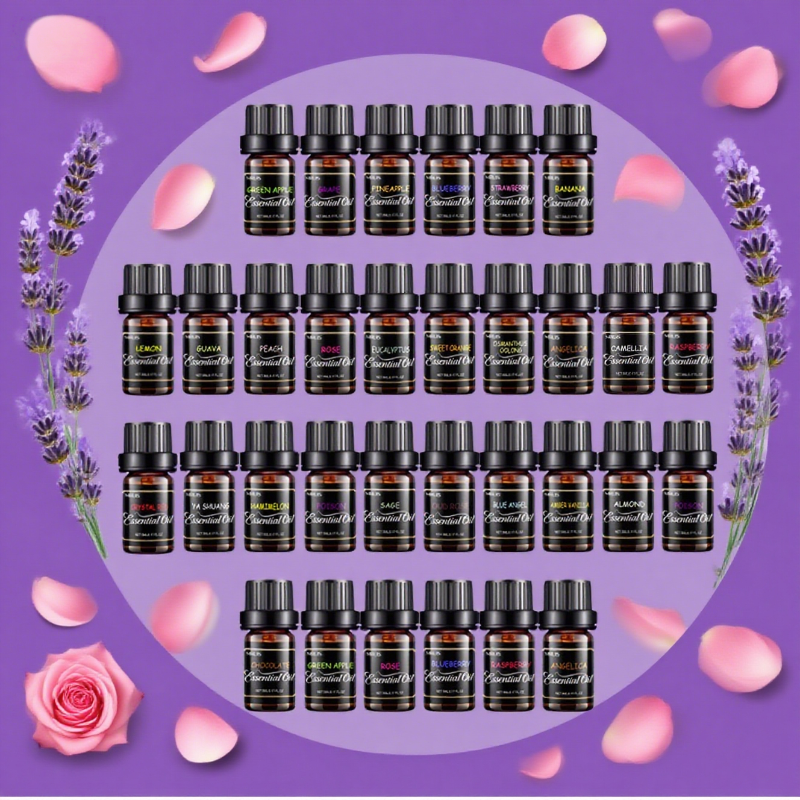 100% Pure Vegan Essential Oils Set – 32 x 5ml Natural Plant Extract Diffuser Oils Agarwood, Grapefruit, Lavender & More