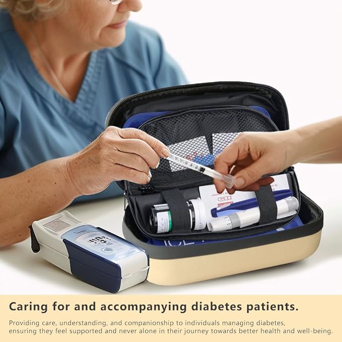 24-Hour Insulin Travel Cooler Case w/ Thermometer – TSA Approved, 2 Ice Packs