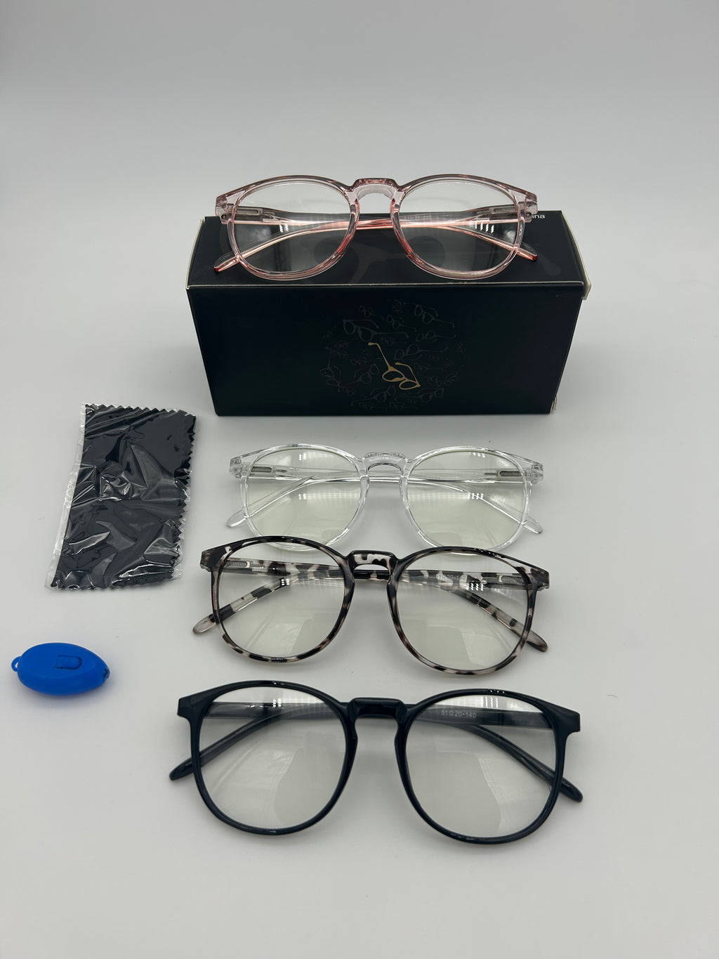 IBOANN Blue Light Glasses – Fashion Computer Eyewear for Eye Strain Relief 4pc