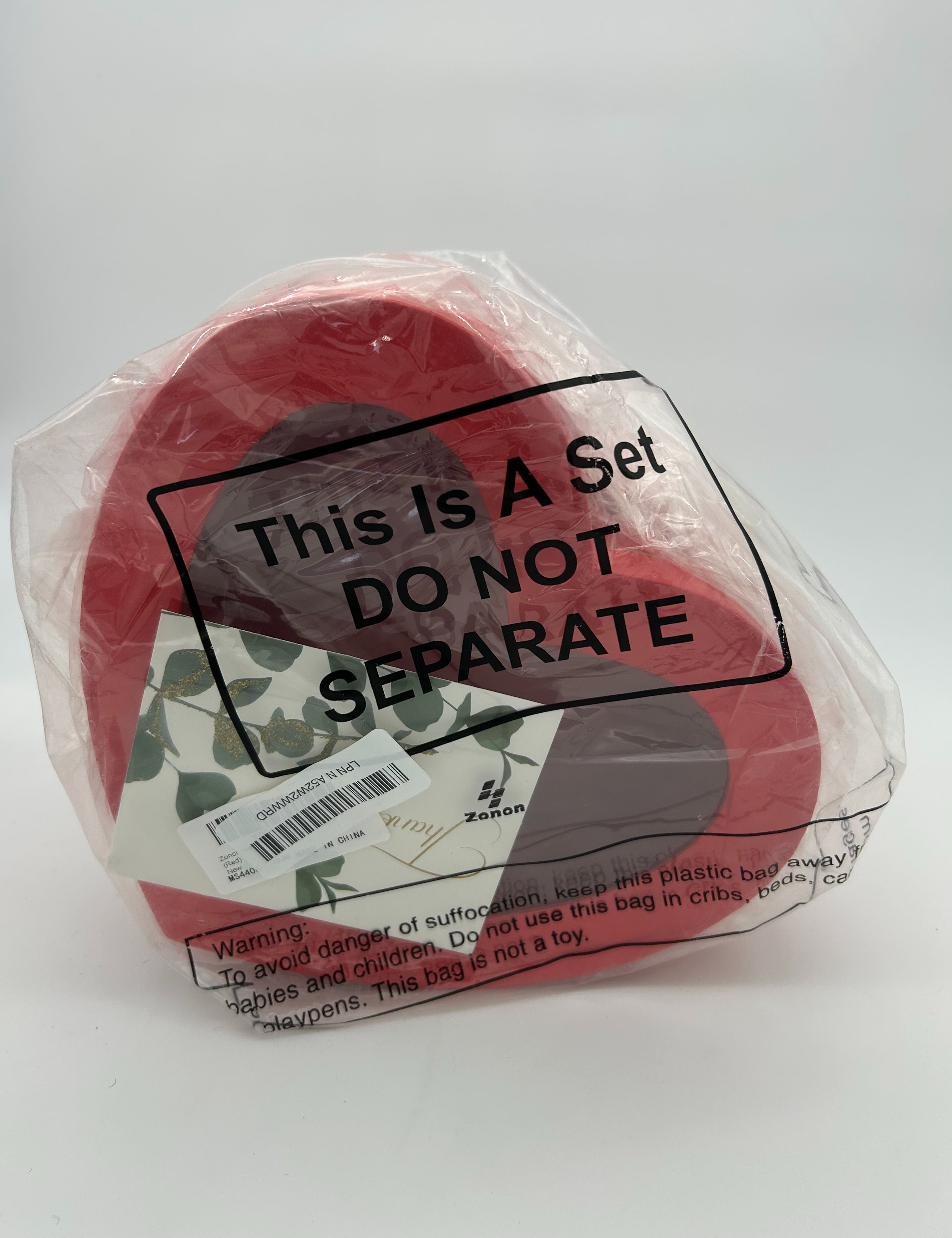 3pcs Red Heart Gift Box – 2-Tier Rotating Flower & Chocolate Box Set